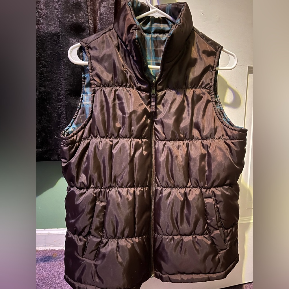 Brown Reversible Puffer Ves